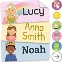 Personalized Name Labels for Kids (210 Labels) - Durable &amp; Waterproof Custom Name Stickers for Clothing Tags, School Supplies, Camp &amp; Daycare - Prince &amp; Princess (1.2”x0.5”)