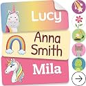 Personalized Name Labels for Kids (210 Labels) - Durable &amp; Waterproof Custom Name Stickers for Clothing Tags, School Supplies, Camp &amp; Daycare - Dreamy Unicorns (1.2”x0.5”)