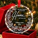 Personalized New Home Ornament – Custom Crystal Keepsake 2026, First Christmas in Our House Decoration, Unique Housewarming Gift for Couple, Special First Home Holiday Memory Ornament