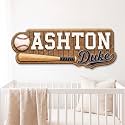 Personalized Nursery Name Sign, Baseball Sports Wooden Kids Room Decor