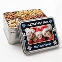 Personalized Nuts Gift Basket, Custom Assorted Nuts Gift Box for Christmas, 6 Sectional Gourmet Mixed Nuts in Rectangle Tin, 2 lbs. (Design 2)