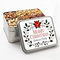 Personalized Nuts Gift Basket, Custom Assorted Nuts Gift Box for Christmas, 6 Sectional Gourmet Mixed Nuts in Rectangle Tin, 2 lbs. (Design 7)