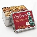 Personalized Nuts Gift Basket, Custom Assorted Nuts Gift Box for Christmas, 6 Sectional Gourmet Mixed Nuts in Rectangle Tin, 2 lbs. (Design 10)