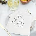 Personalized One Day Away Rehearsal Dinner Cocktail Napkins, Custom Napkins for One Day Away Party – Bulk Paper Supplies for Rehearsal Dinners, Weddings & Beverage Tables Style 1