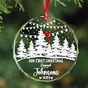 Personalized Our First Christmas As Mr &amp; Mrs Crystal Ornament - Custom Wedding Keepsake, Newly Engaged Ornaments, Bridal Shower Gift, Gift for Her/Him
