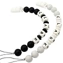Personalized Pacifier Clip with Name, Customizable Pacifier Clip (2 Pack) (Black+Marble)