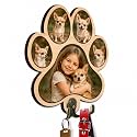 Personalized Paw Print Leash Holder for Wall Mount, Custom Wooden Dog Key Holder with Custom Photo, Pet Collar and Harness Organizer for Entryway, Key Hook Gift for Pet Lovers &amp; Dog Owners, Home Décor