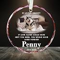 Personalized Pet's Photo Memorial Crystal Ornament - 2024 Custom Dog 1st Glass Ornaments, Puppy Loss Gifts, Cat Dog Lovers Sympathy Gift, Fur Mom Dad Memory, Pet Remembrance Keepsake Christmas Tree