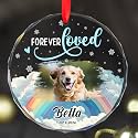 Personalized Pet Loss Crystal Ornament - Customize Pet Photo and Name Glass Memorial Ornament, Custom Dog/Cat Sympathy Gifts, Puppy/Kitty Condolence Gift, Pet in Memory Keepsake, Remembrance Gifts