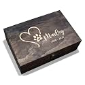 Personalized Pet Memorial Keepsake Box, Engraved Urn for Dogs &amp; Cats