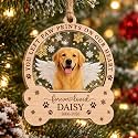 Personalized Pet Memorial Wooden Ornament – Custom Dog Angel Wings Christmas Keepsake with Name and Years – Pet Loss Sympathy Gift, Dog Remembrance Decoration, Unique Wooden Ornament for Pet Lovers