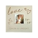 Personalized Photo Album For Couples, Engraved Love XOXO Leatherette Picture Album, Holds 200 4" x 6" Photos, Anniversary Keepsake, Wedding Gift, Valentine's Day Present