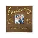 Personalized Photo Album For Couples, Engraved Love XOXO Leatherette Picture Album, Holds 200 4" x 6" Photos, Anniversary Keepsake, Brown Photo Album, Valentine's Day Gift