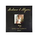 Personalized Photo Album For Couples, Holds 200 4" x 6" Photos, Engraved Hand Drawn Hearts Leatherette Picture Album, Gifts For Her, Wedding Gift, Black