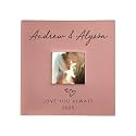 Personalized Photo Album For Couples, Holds 200 4" x 6" Photos, Engraved Hand Drawn Hearts Leatherette Picture Album, Gifts For Her, Wedding Gift