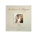Personalized Photo Album For Couples, Holds 200 4" x 6" Photos, Engraved Hand Drawn Hearts Leatherette Picture Album, Gifts For Her, Wedding Gift