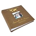 Personalized Photo Album, Custom Engraved Picture Album, Holds 200 4" x 6" Photos, Leatherette and Laser Engraved Scrapbook, Adventure Together, Brown