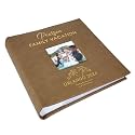 Personalized Photo Album, Custom Engraved Picture Album, Holds 200 4" x 6" Photos, Leatherette and Laser Engraved Scrapbook, Tropical Family Vacation with Palm Trees, Brown