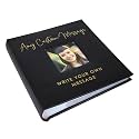 Personalized Photo Album, Custom Engraved Picture Album, Holds 200 4" x 6" Photos, Leatherette and Laser Engraved Scrapbook, Any Custom Message, Black
