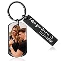 Personalized Picture Keychain - Customized Engraved Keychains with Photo Text, Personalized Gifts for Men Women Lovers