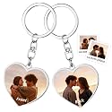 Personalized Picture Keychain - Customized Engraved Keychains with Photo Text, Personalized Gifts for Men Women Lovers
