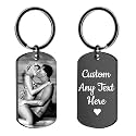 Personalized Picture Keychain - Customized Engraved Keychains with Photo Text, Personalized Gifts for Men Women Lovers