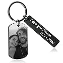 Personalized Picture Keychain - Customized Engraved Keychains with Photo Text, Personalized Gifts for Men Women Lovers