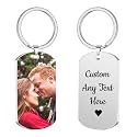 Personalized Picture Keychain - Customized Engraved Keychains with Photo Text, Personalized Gifts for Men Women Lovers