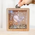 Personalized Piggy Bank, 6.7"x6.7" Wooden Money Banks for Kids, Custom Gifts for Boys and Girls, Personalized Piggy Bank for Girls