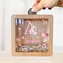 Personalized Piggy Bank, 6.7"x6.7" Wooden Money Banks for Kids, Custom Gifts for Boys and Girls, Personalized Piggy Bank for Girls