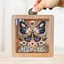 Personalized Piggy Bank, 6.7"x6.7" Wooden Money Banks for Kids, Custom Gifts for Boys and Girls, Personalized Piggy Bank for Girls