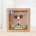 Personalized Piggy Bank, 6.7"x6.7" Wooden Money Banks for Kids, Custom Gifts for Boys and Girls, Personalized Piggy Bank for Girls