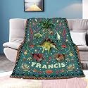 Personalized Dinosaurs Blanket Gift for Boy Girl,Custom Dinosaur Blanket