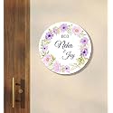 Personalized Round Floral Name Plate for Home Entrance Outdoor | Custom Family Name Board | Wooden Wall Door Name Sign | Name Plate Sign Board for Home &amp; Office (30x30 CM)