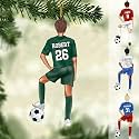 Personalized Soccer Ornament, Girl, Boy Soccer Christmas Ornament with Name & Number, Unique Sports Keepsake Gift for Boys, Kids & Teens, Holiday Tree Decoration, Christmas Tree, 2D Flat Shape /4