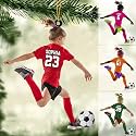 Personalized Soccer Ornament, Girl, Boy Soccer Christmas Ornament with Name & Number, Unique Sports Keepsake Gift for Boys, Kids & Teens, Holiday Tree Decoration, Christmas Tree, 2D Flat Shape /7