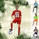 Personalized Soccer Ornament, Girl, Boy Soccer Christmas Ornament with Name & Number, Unique Sports Keepsake Gift for Boys, Kids & Teens, Holiday Tree Decoration, Christmas Tree, 2D Flat Shape /3