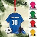 Personalized Soccer Ornament, Girl, Boy Soccer Christmas Ornament with Name &amp; Number, Unique Sports Keepsake Gift for Boys, Kids &amp; Teens, Holiday Tree Decoration, Christmas Tree, 2D Flat Shape /11