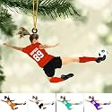 Personalized Soccer Ornament, Girl, Boy Soccer Christmas Ornament with Name & Number, Unique Sports Keepsake Gift for Boys, Kids & Teens, Holiday Tree Decoration, Christmas Tree, 2D Flat Shape /6
