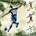 Personalized Soccer Ornament, Girl, Boy Soccer Christmas Ornament with Name & Number, Unique Sports Keepsake Gift for Boys, Kids & Teens, Holiday Tree Decoration, Christmas Tree, 2D Flat Shape /5