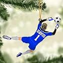 Personalized Soccer Ornament, Girl, Boy Soccer Christmas Ornament with Name &amp; Number, Unique Sports Keepsake Gift for Boys, Kids &amp; Teens, Holiday Tree Decoration, Christmas Tree, 2D Flat Shape /12