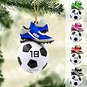 Personalized Soccer Ornament, Girl, Boy Soccer Christmas Ornament with Name &amp; Number, Unique Sports Keepsake Gift for Boys, Kids &amp; Teens, Holiday Tree Decoration, Christmas Tree, 2D Flat Shape /2