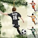 Personalized Soccer Ornament, Girl, Boy Soccer Christmas Ornament with Name & Number, Unique Sports Keepsake Gift for Boys, Kids & Teens, Holiday Tree Decoration, Christmas Tree, 2D Flat Shape /8