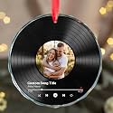 Personalized Song Photo Crystal Ornament - Valentine Gift, Romantic Couple Music Song Glass Ornaments, Wedding Married, Him/Her Boyfriend Girlfriend Newlyweds, Birthday Anniversary Wife Husband Decor