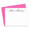 Personalized Stationery Set, Calligraphy, Personalized note cards, Personalized Thank you note cards, Personalized Stationary set, Set of 10 flat note cards and envelopes