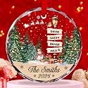 Personalized Street Sign Memorial Crystal Glass Ornament, Custom Names