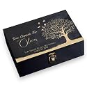 Personalized Time Capsule Box, Engraved Wooden Keepsake Box with Lid