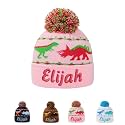 Personalized Toddler Beanies Hats Custom Kids Dinosaur Beanie for Boys Girls 6-24 Months 2-4T Customized Toddler Gifts