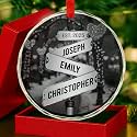 Personalized Vintage Name Crystal Ornament for Couples, Crossroads Street Sign Best Gift for Сouples Custom Name and Date Vintage Street Sign Glass Ornaments, Married Newlywed Keepsake Décor