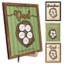 Personalized We Caught the Best Dad Baseball, Gifts Fathers Day from Son, Art Craft Family Keepsake Wood Frame Birthday Softball Gift for Dad Grandpa Daddy Papa, Family Memories Sign with Kids Names